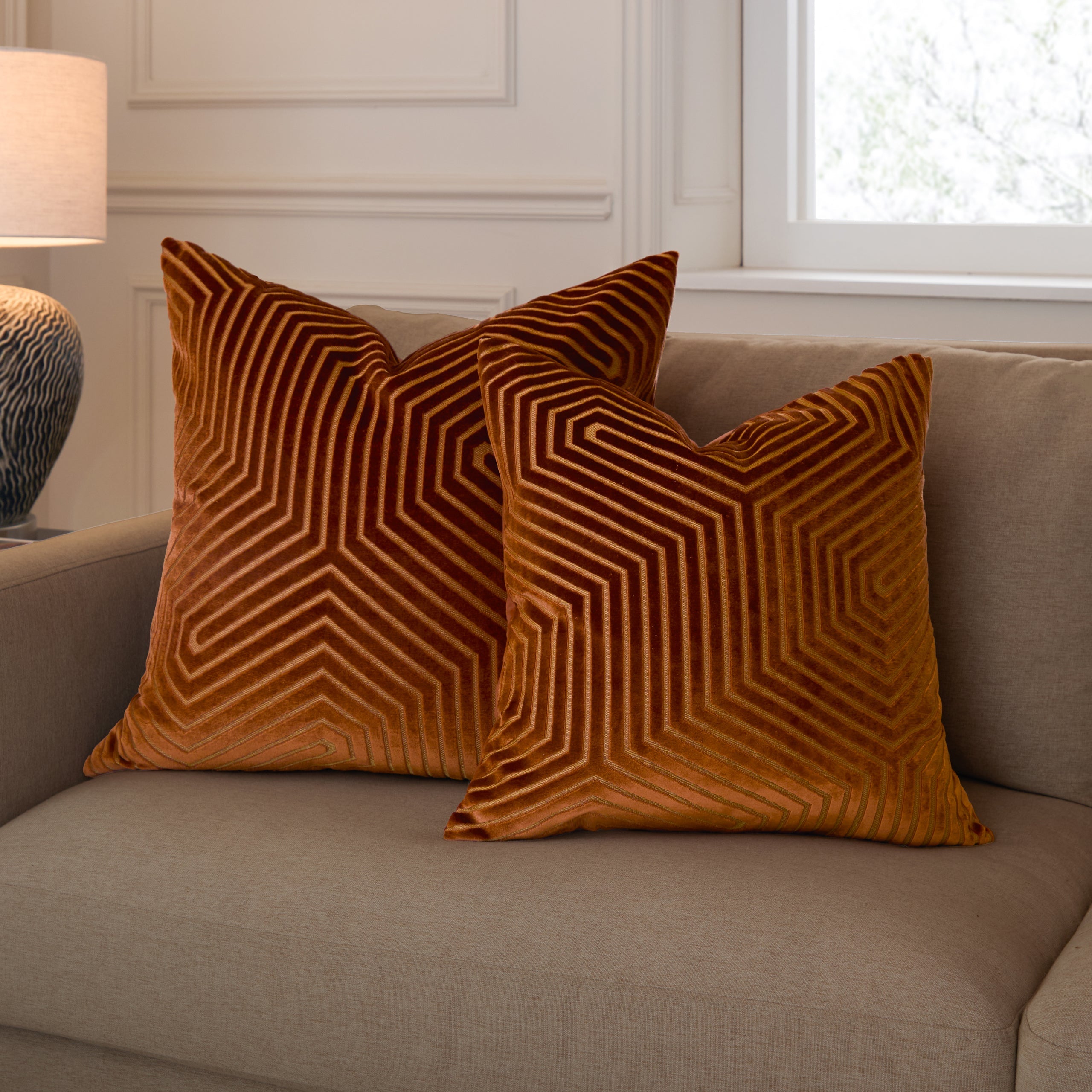 Evoke Cut Velvet Cushion