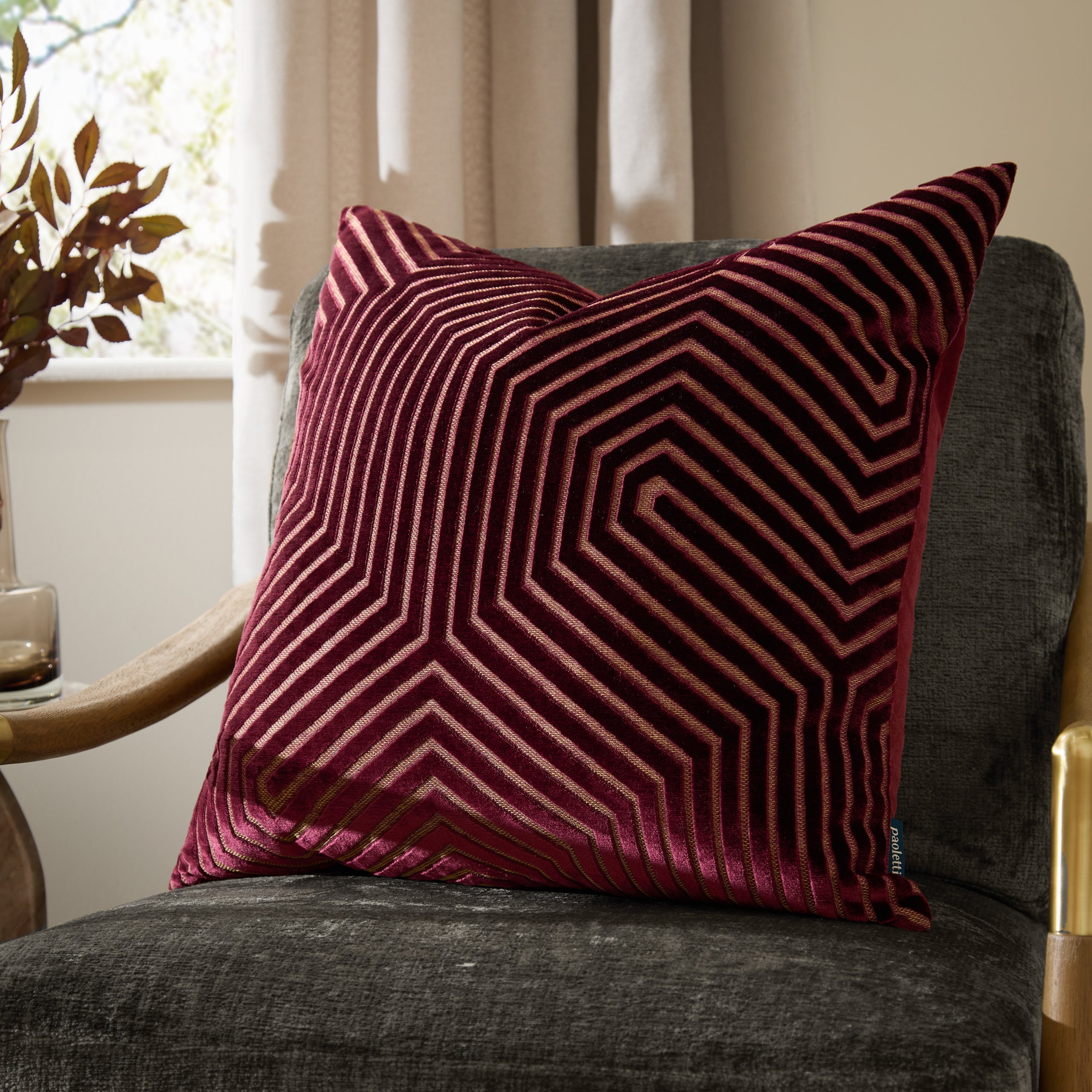 Evoke Cut Velvet Cushion