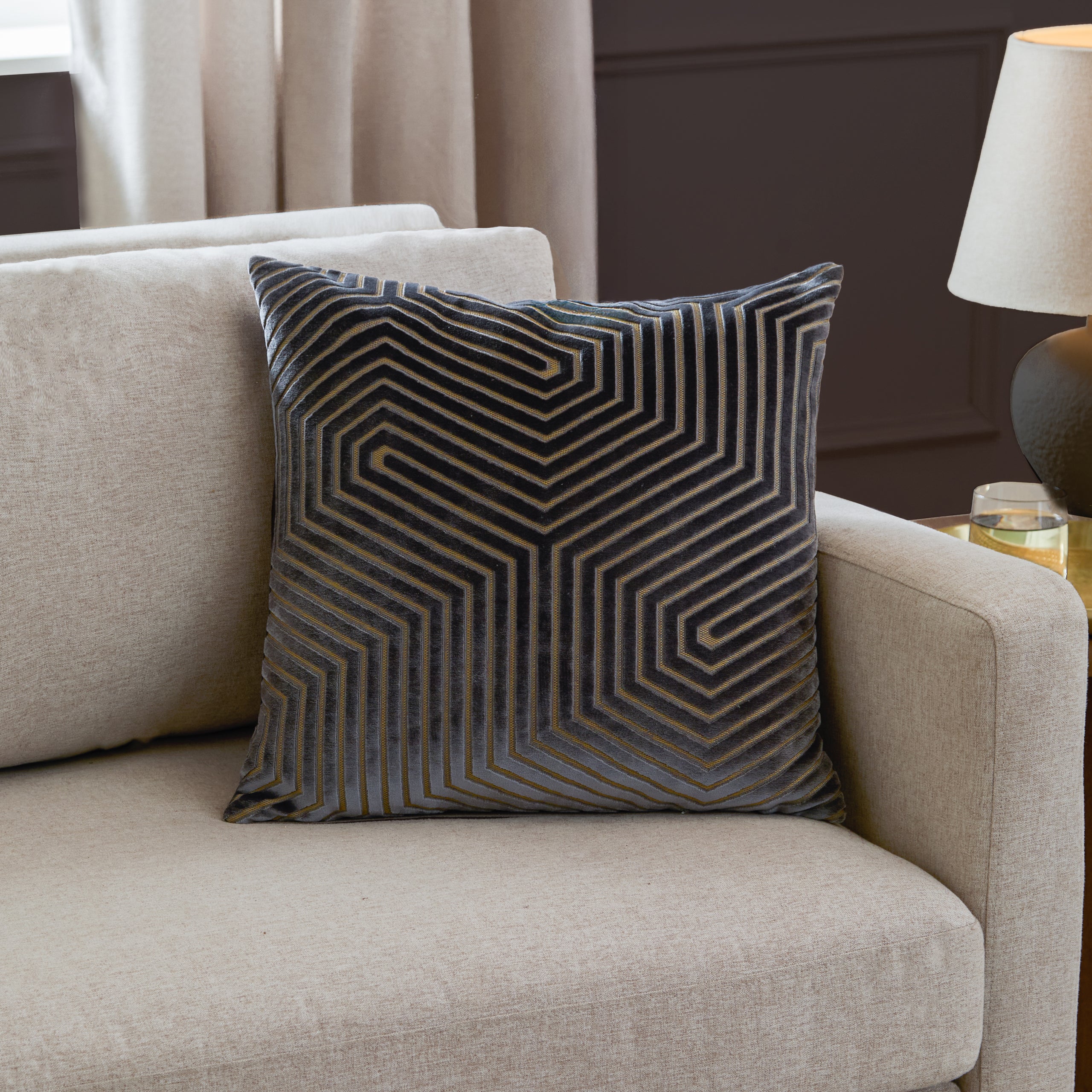Evoke Cut Velvet Cushion