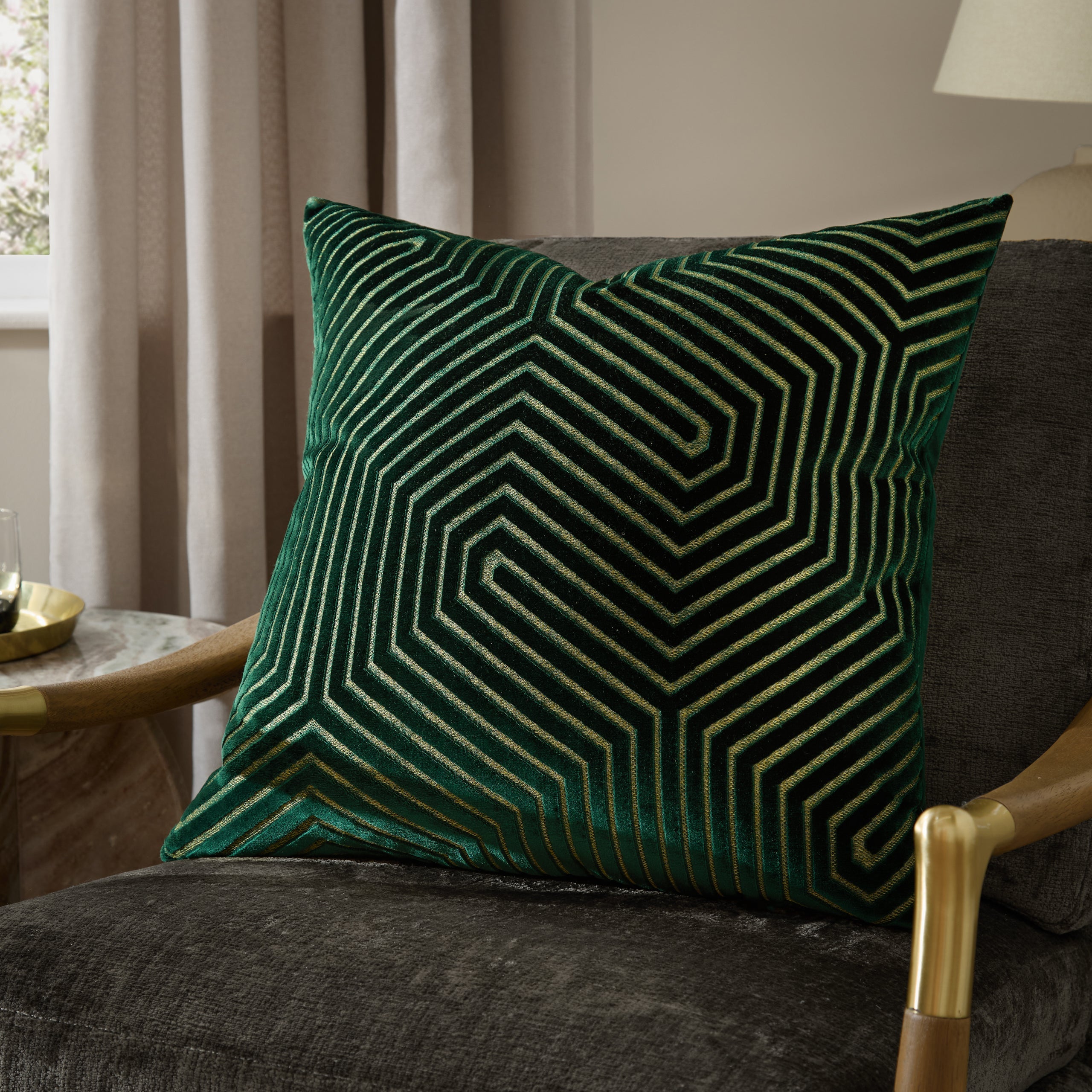 Evoke Cut Velvet Cushion
