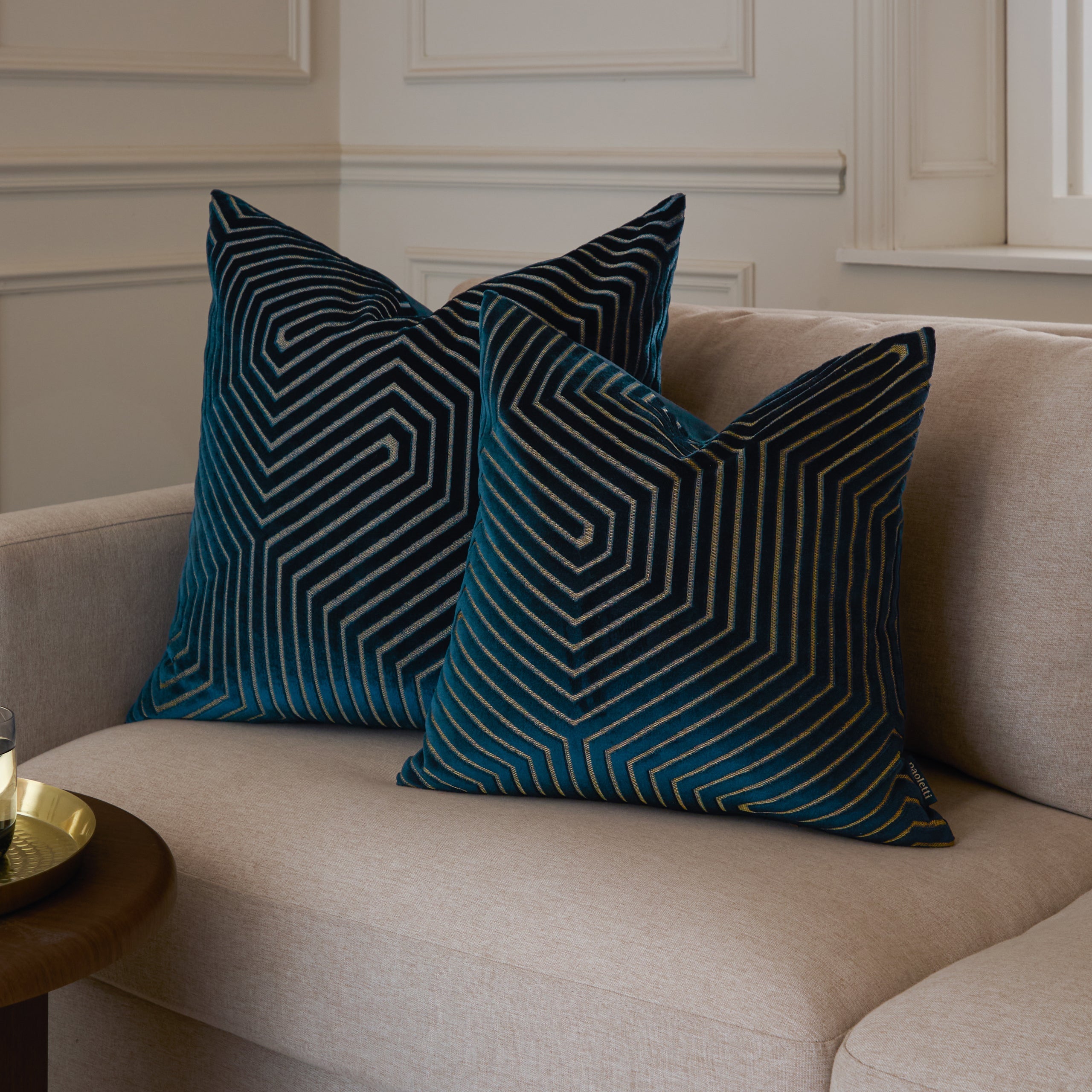 Evoke Cut Velvet Cushion