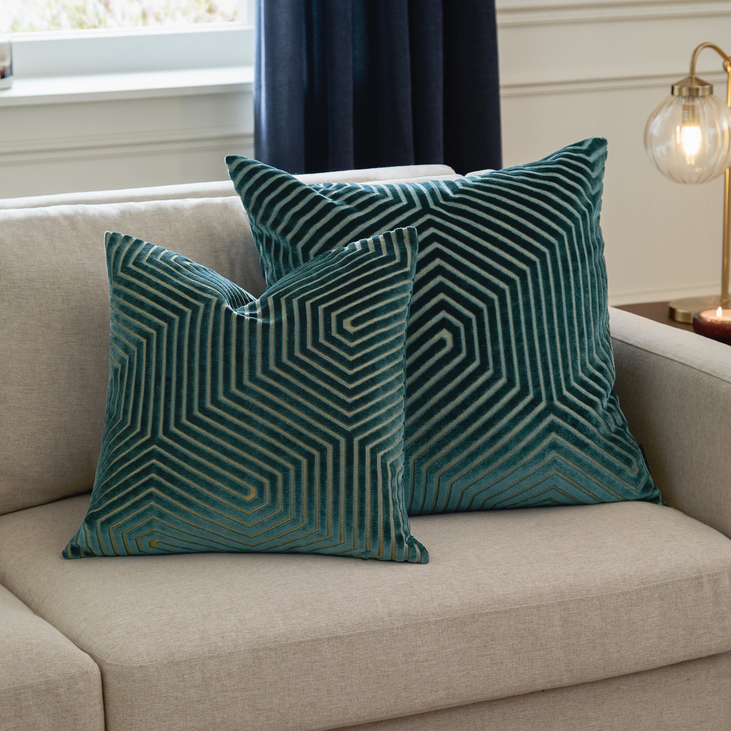 Evoke Cut Velvet Cushion