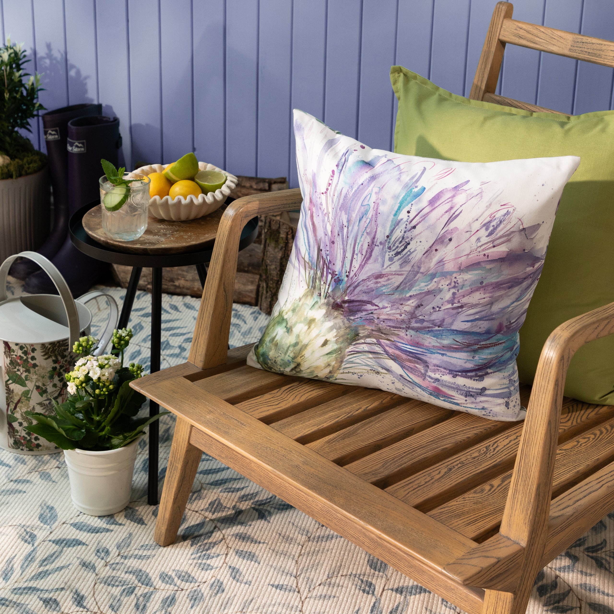 Expressive Thistle Outdoor Cushion