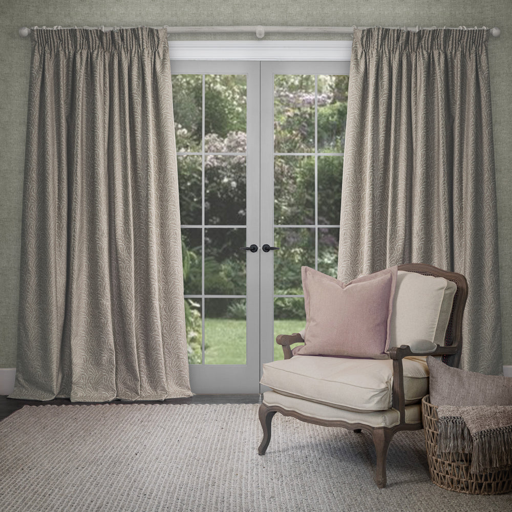 Farley Woven Chenille Pencil Pleat Curtains