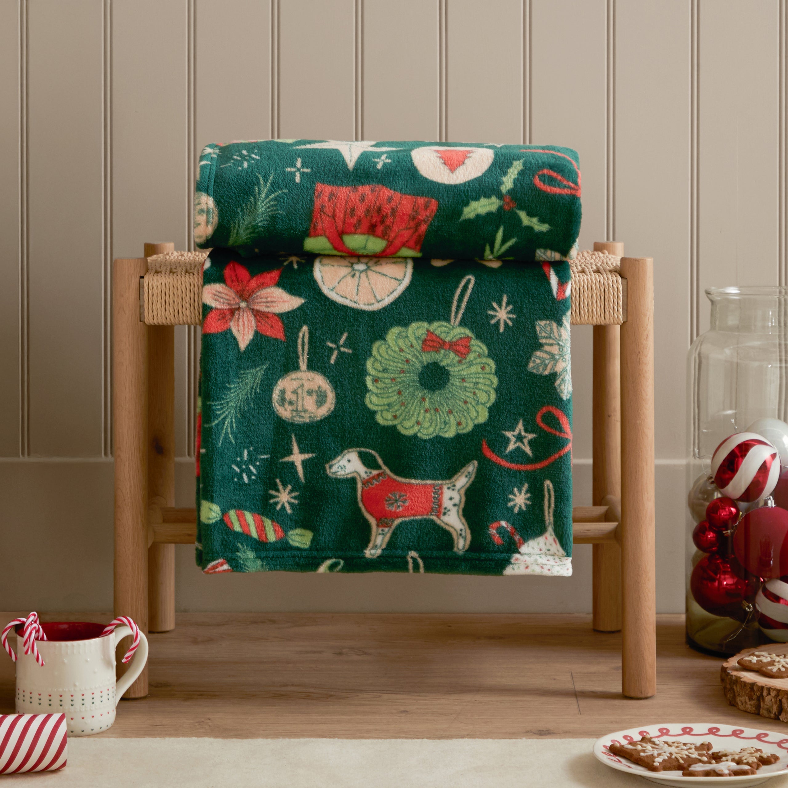 Festive Treats Printed Fleece Throw