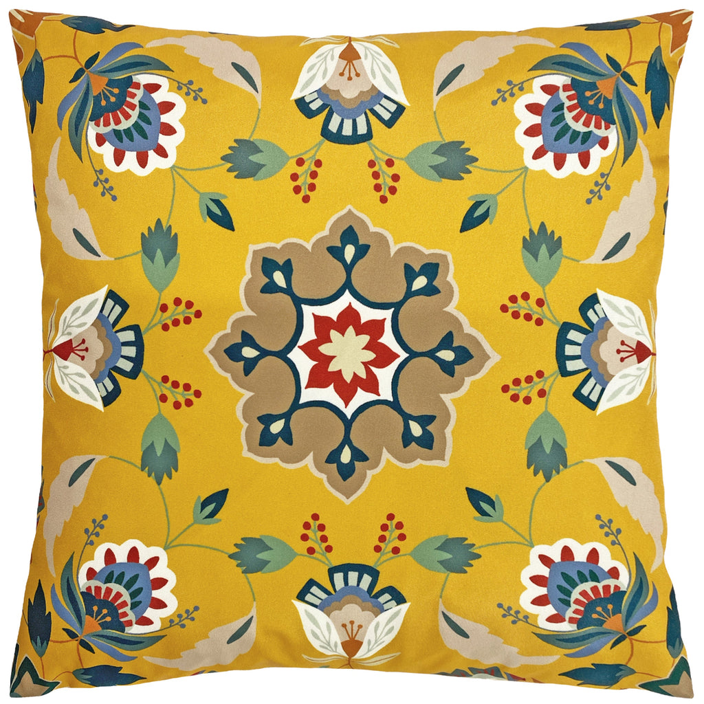 Folk Flora Outdoor Cushion