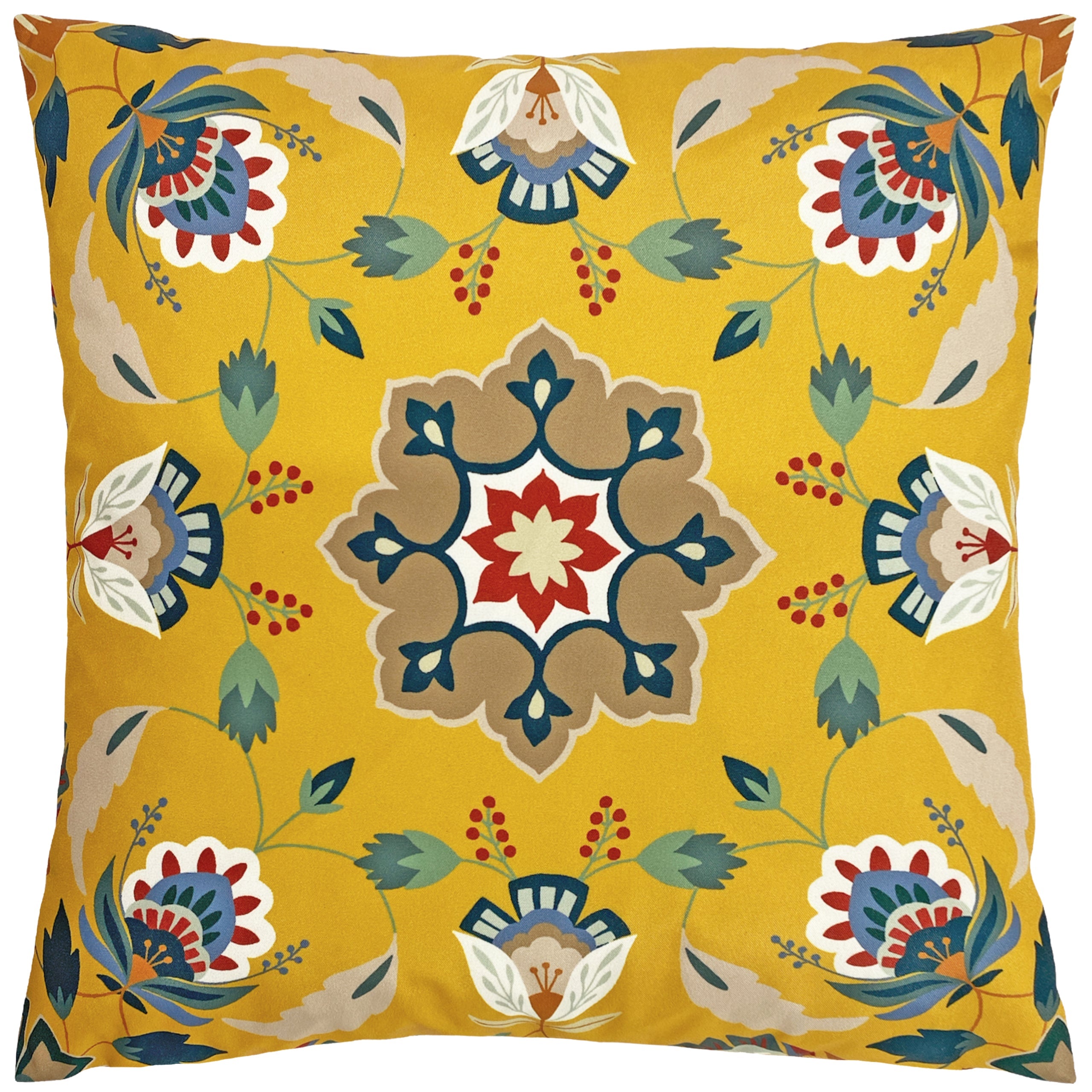 Folk Flora Outdoor Cushion