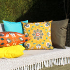 Folk Flora Outdoor Cushion