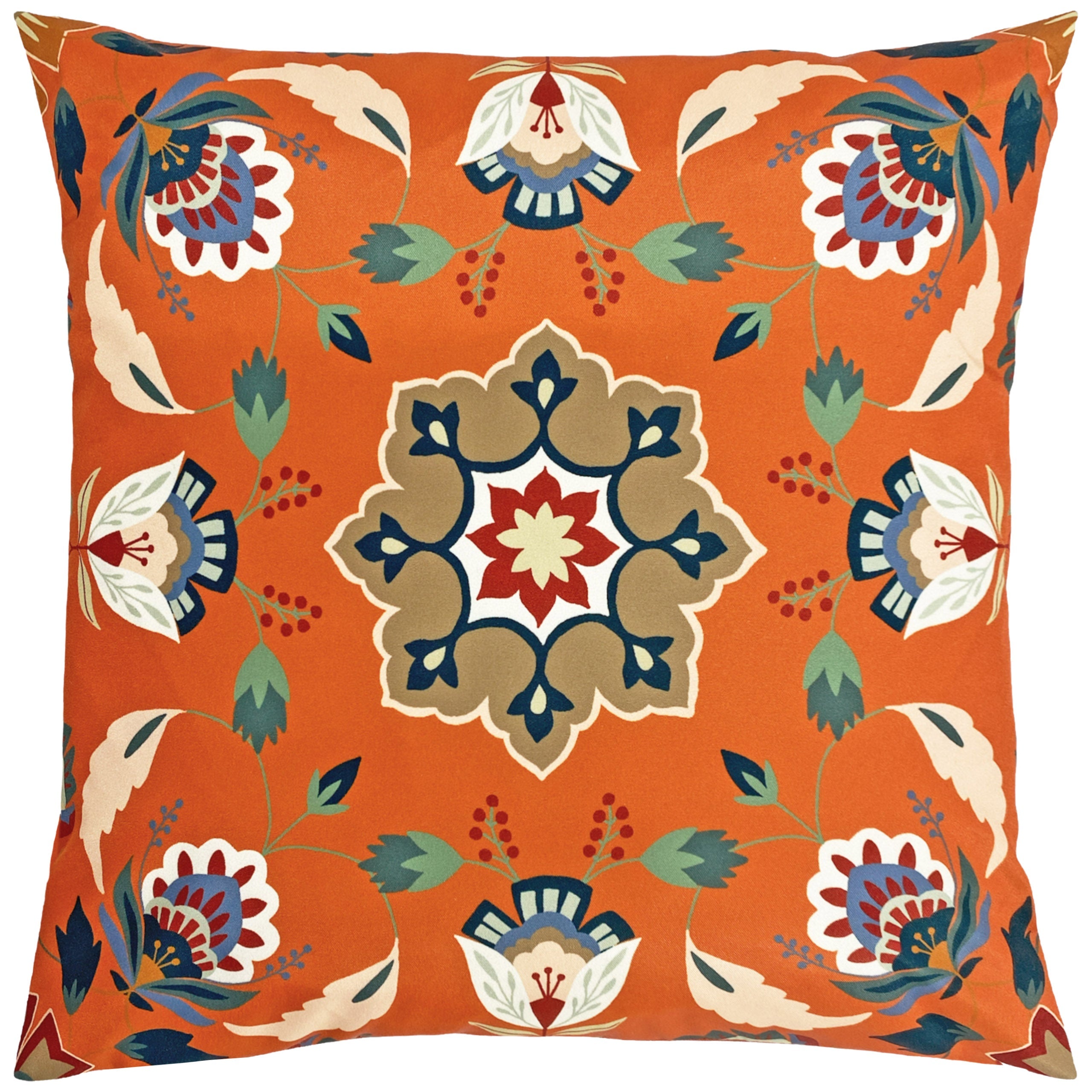 Folk Flora Outdoor Cushion
