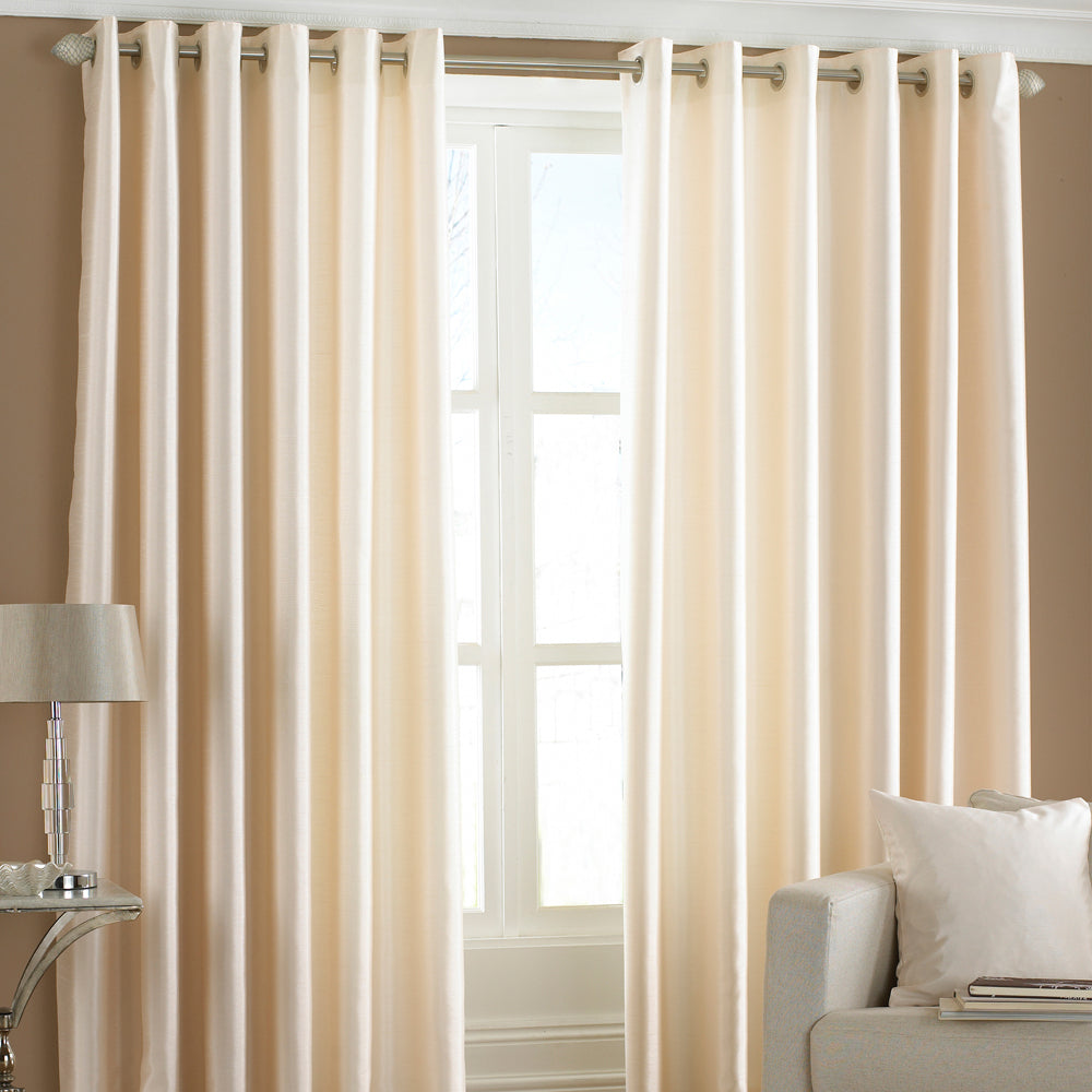 Fiji Faux Silk Eyelet Curtains