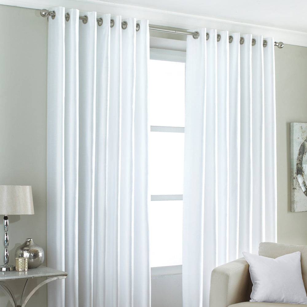 Fiji Faux Silk Eyelet Curtains