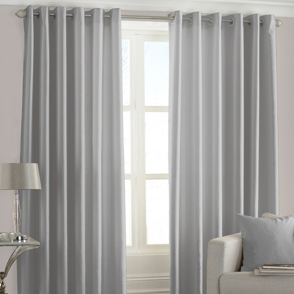 Fiji Faux Silk Eyelet Curtains
