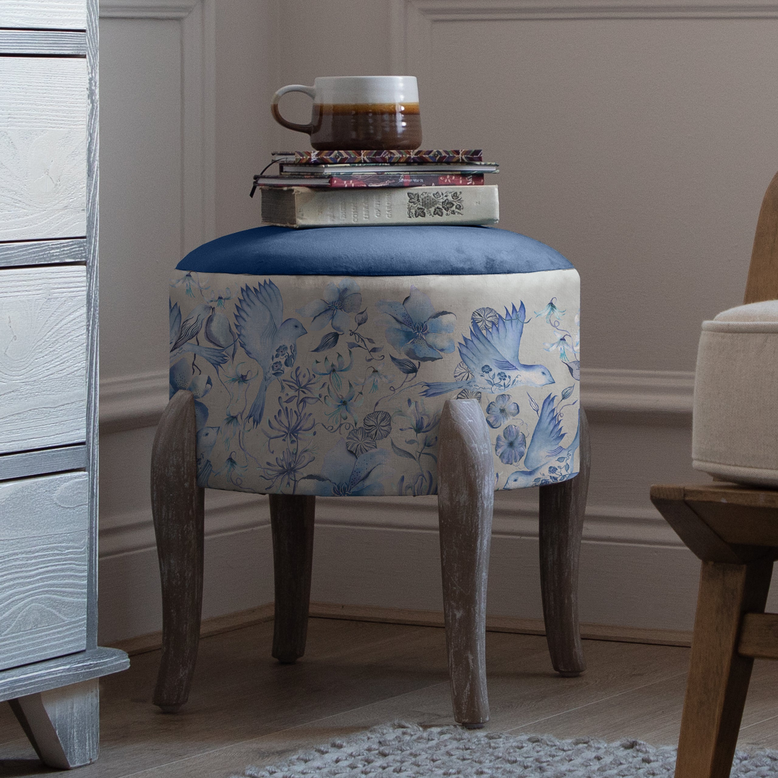 Floella Printed Finn Footstool