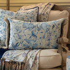 Floella Printed Ruche Fringe Cushion