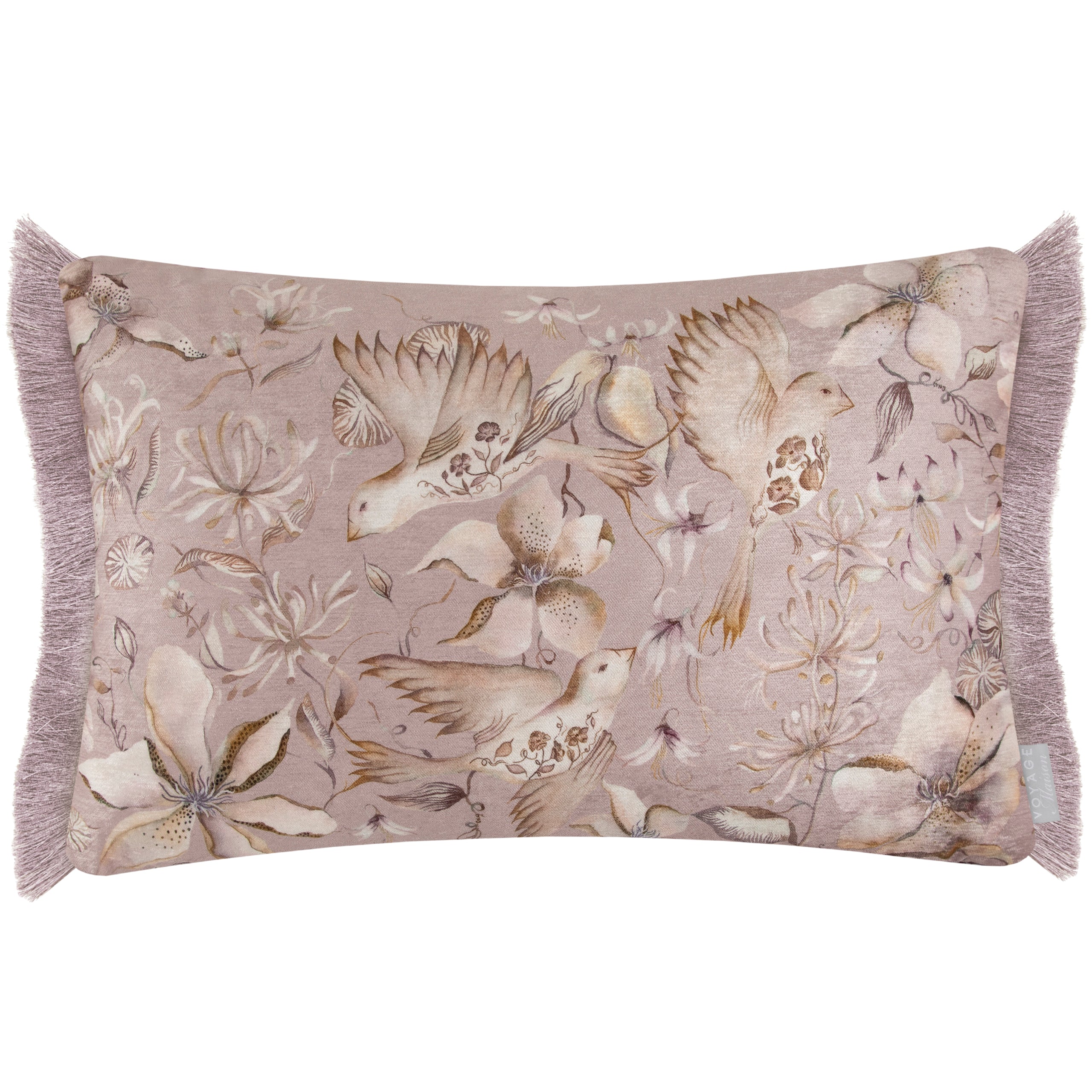 Floella Printed Ruche Fringe Cushion