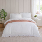 Florrie Embroidered Cotton Duvet Cover Set
