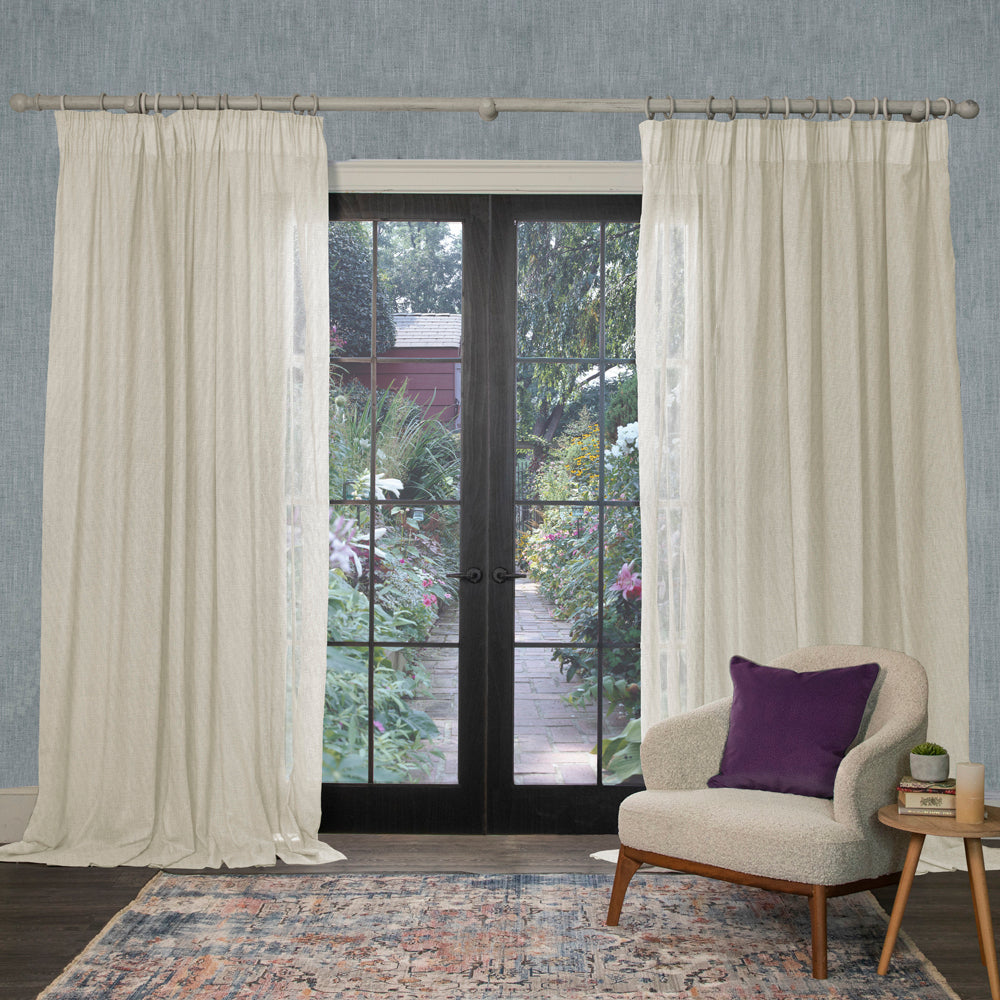 Focus Sheer Woven Pencil Pleat Curtains