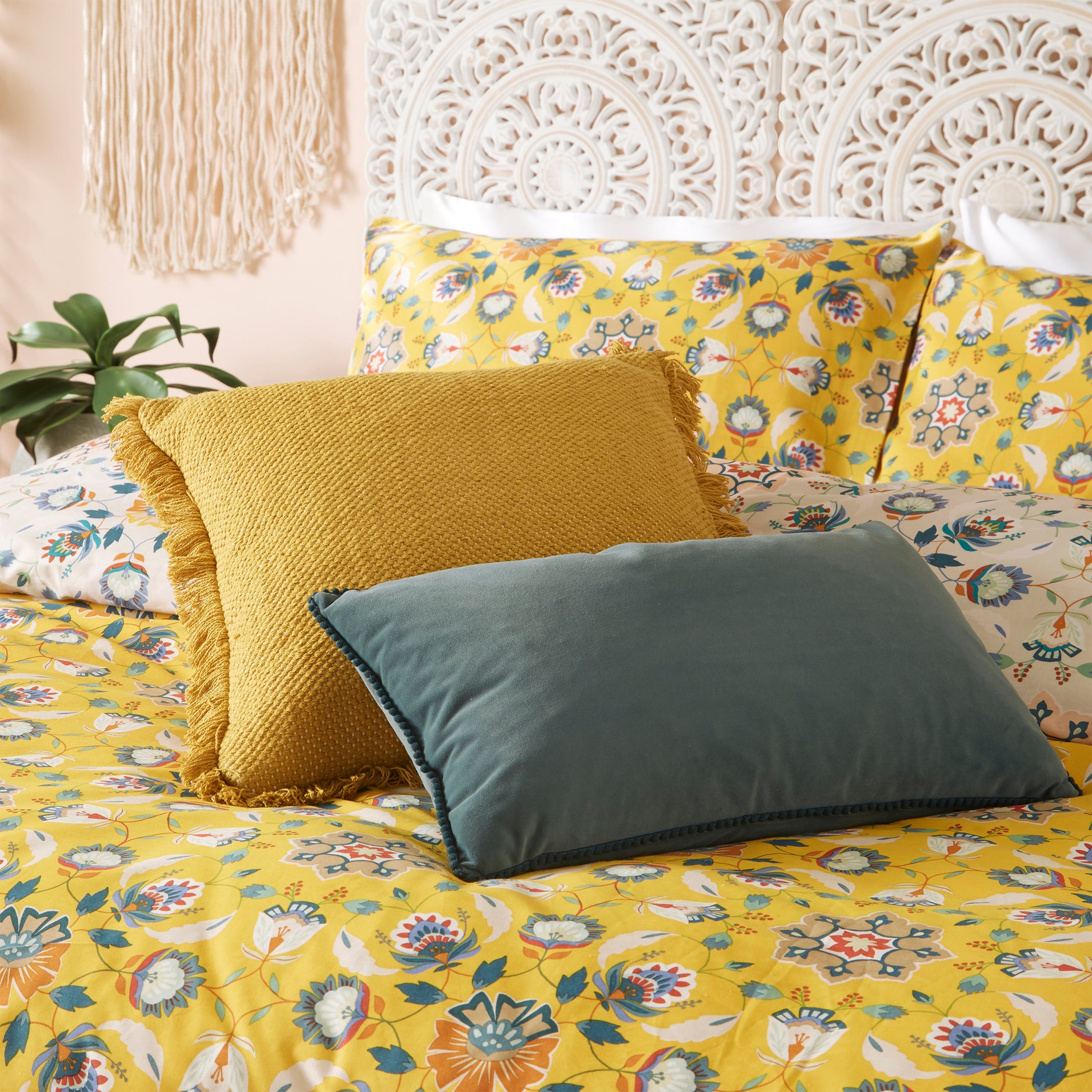 Folk Flora Floral Duvet Cover Set