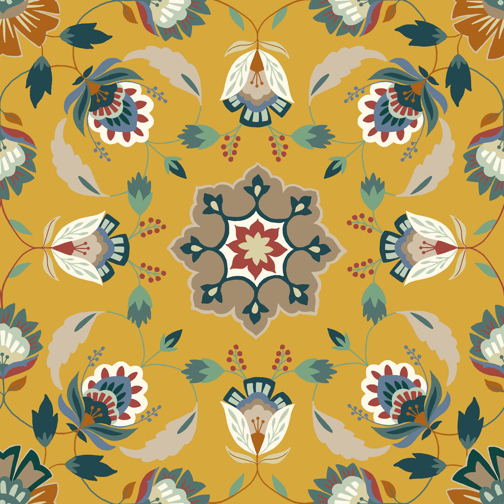 Folk Flora Floral Duvet Cover Set