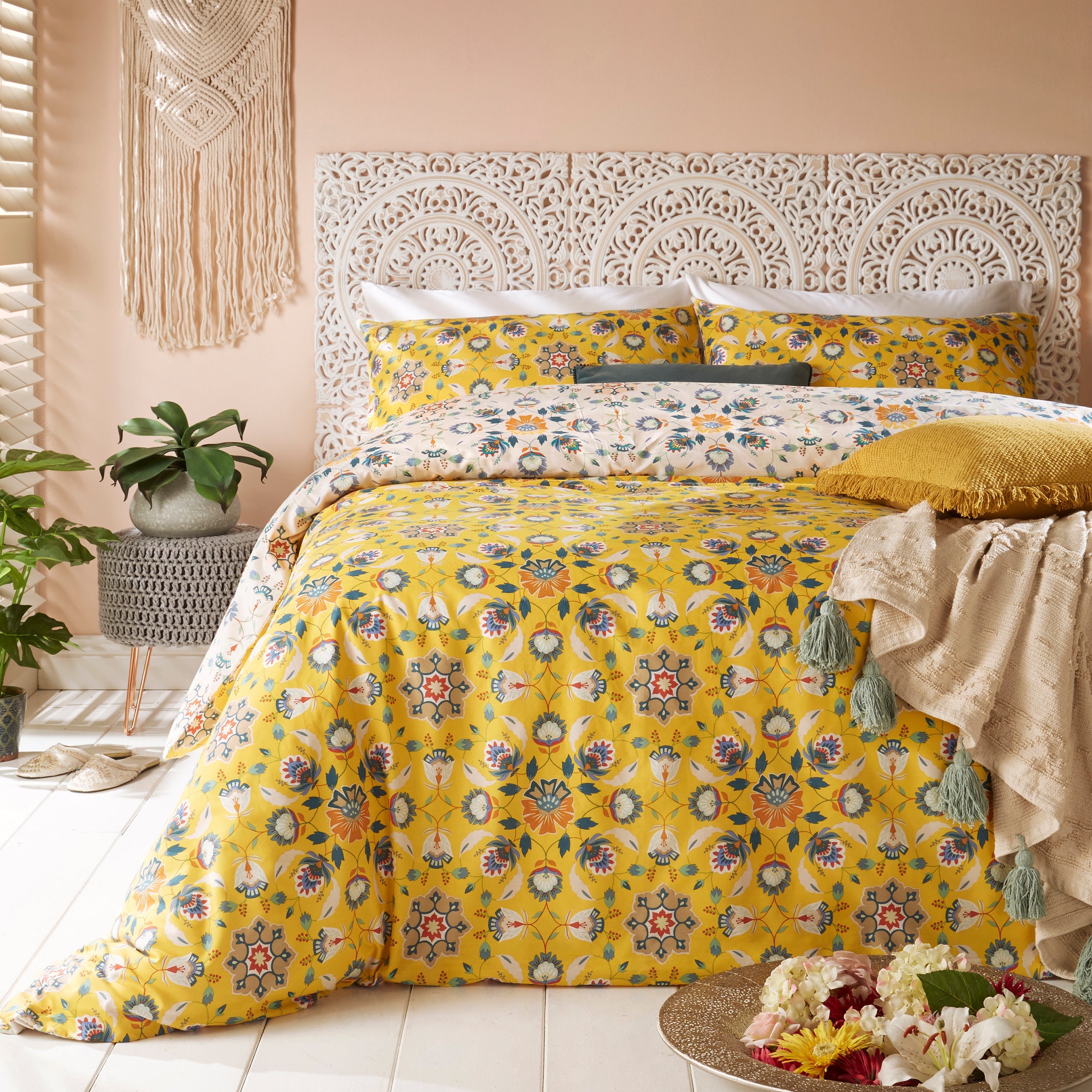 Folk Flora Floral Duvet Cover Set