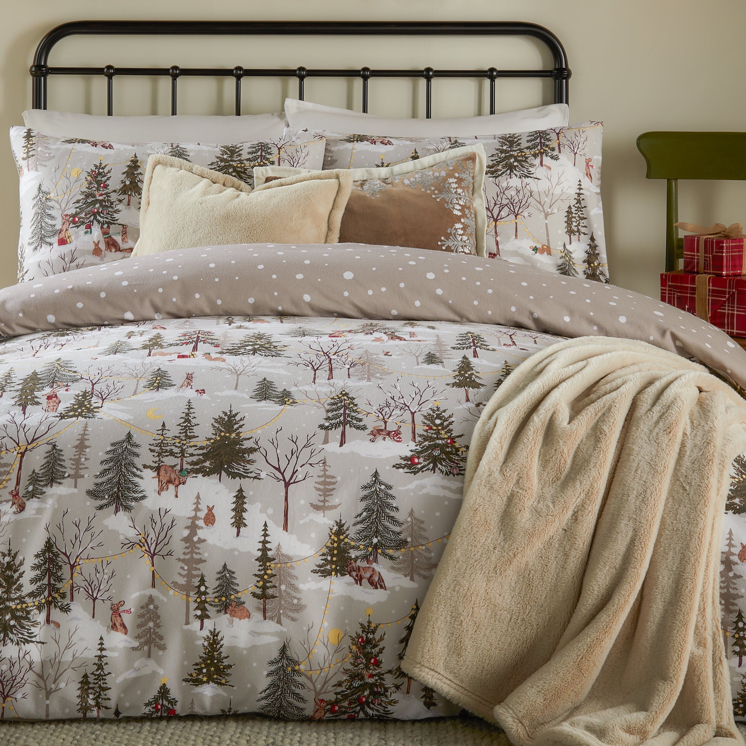 Forest Festivities Brushed Cotton Duvet Cover Set