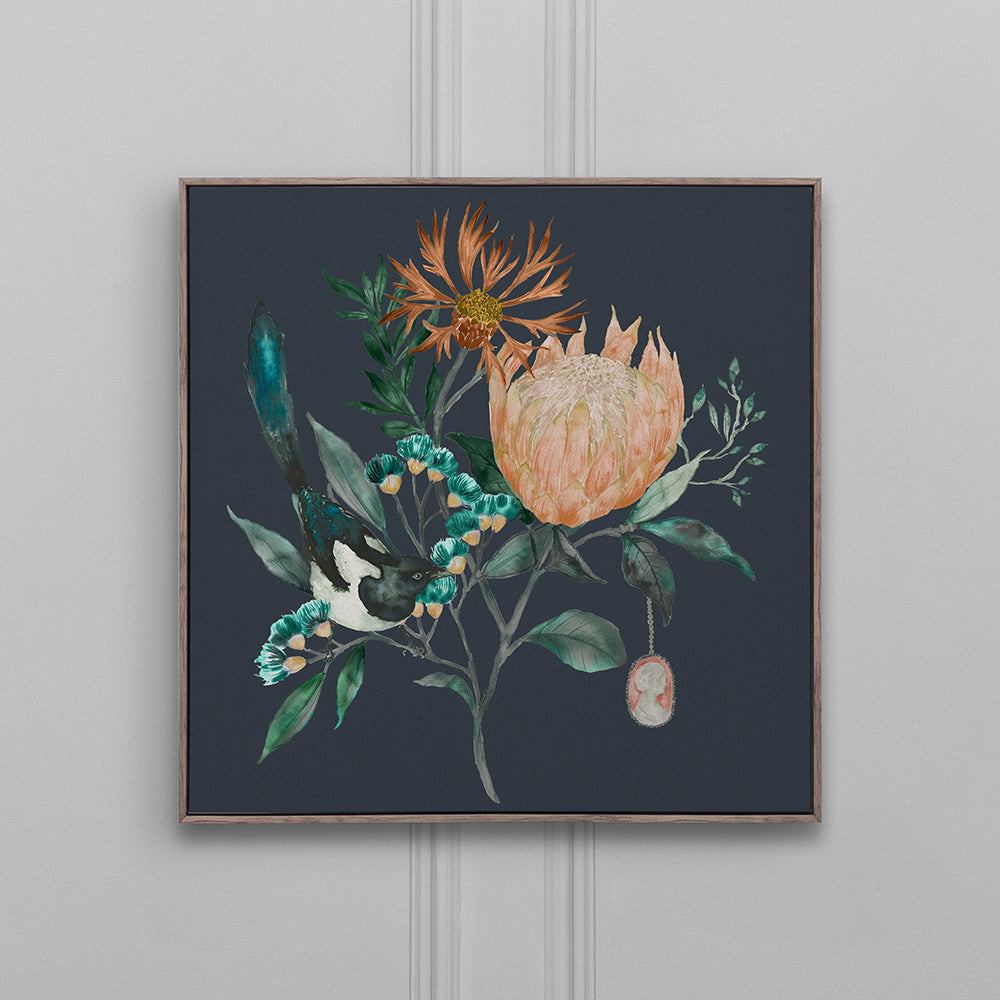 Fortazela Sapphire Framed Canvas