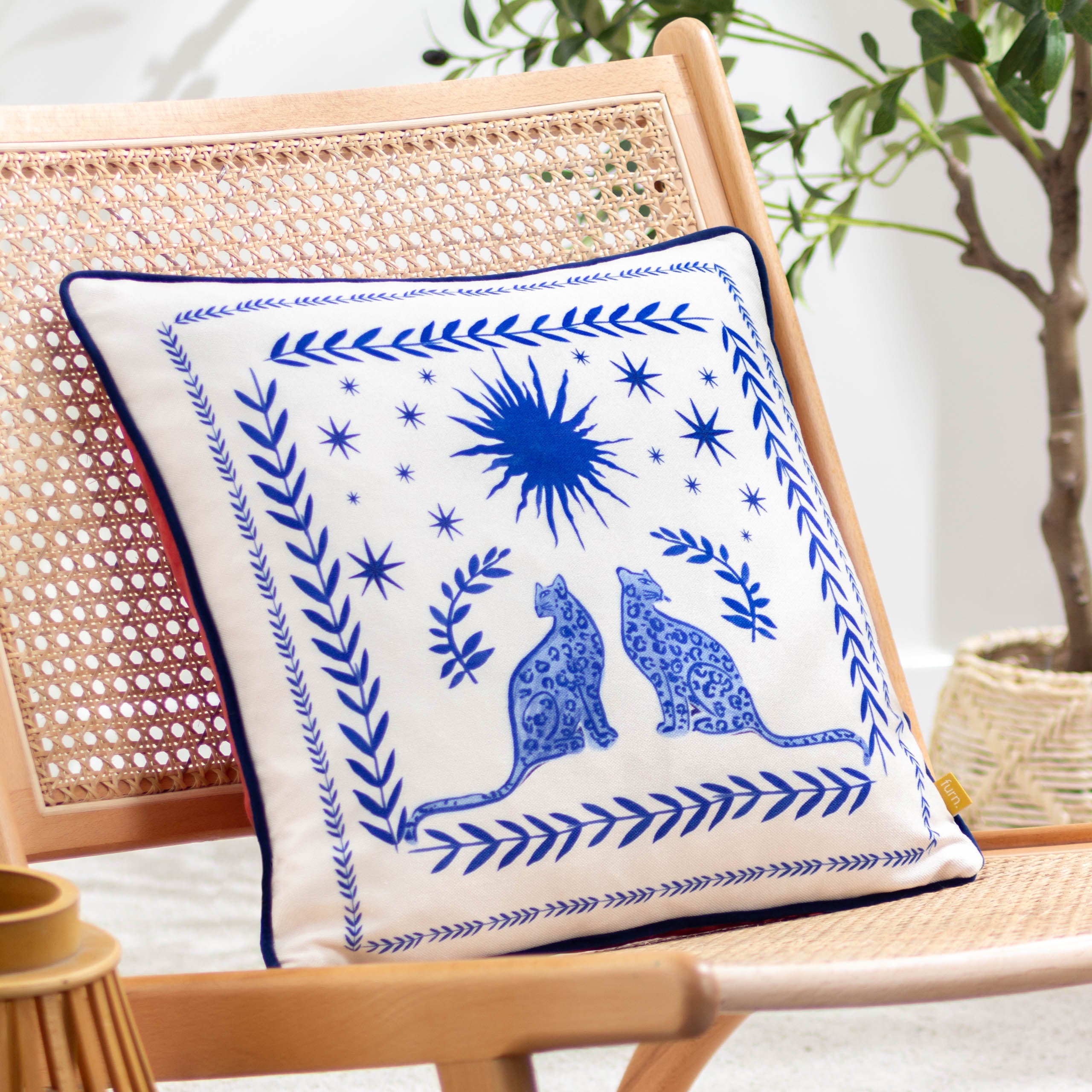 Frieze Piped Velvet Cushion