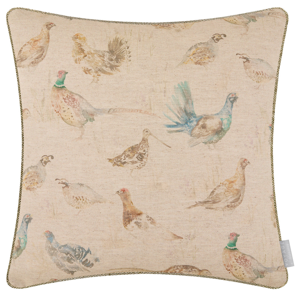 Game Birds Printed Piped Cushion