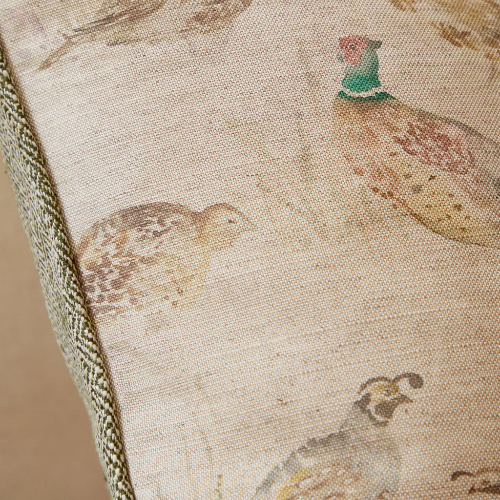 Game Birds Printed Piped Cushion