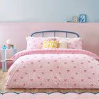 Gingham Bows Printed Duvet Cover Set