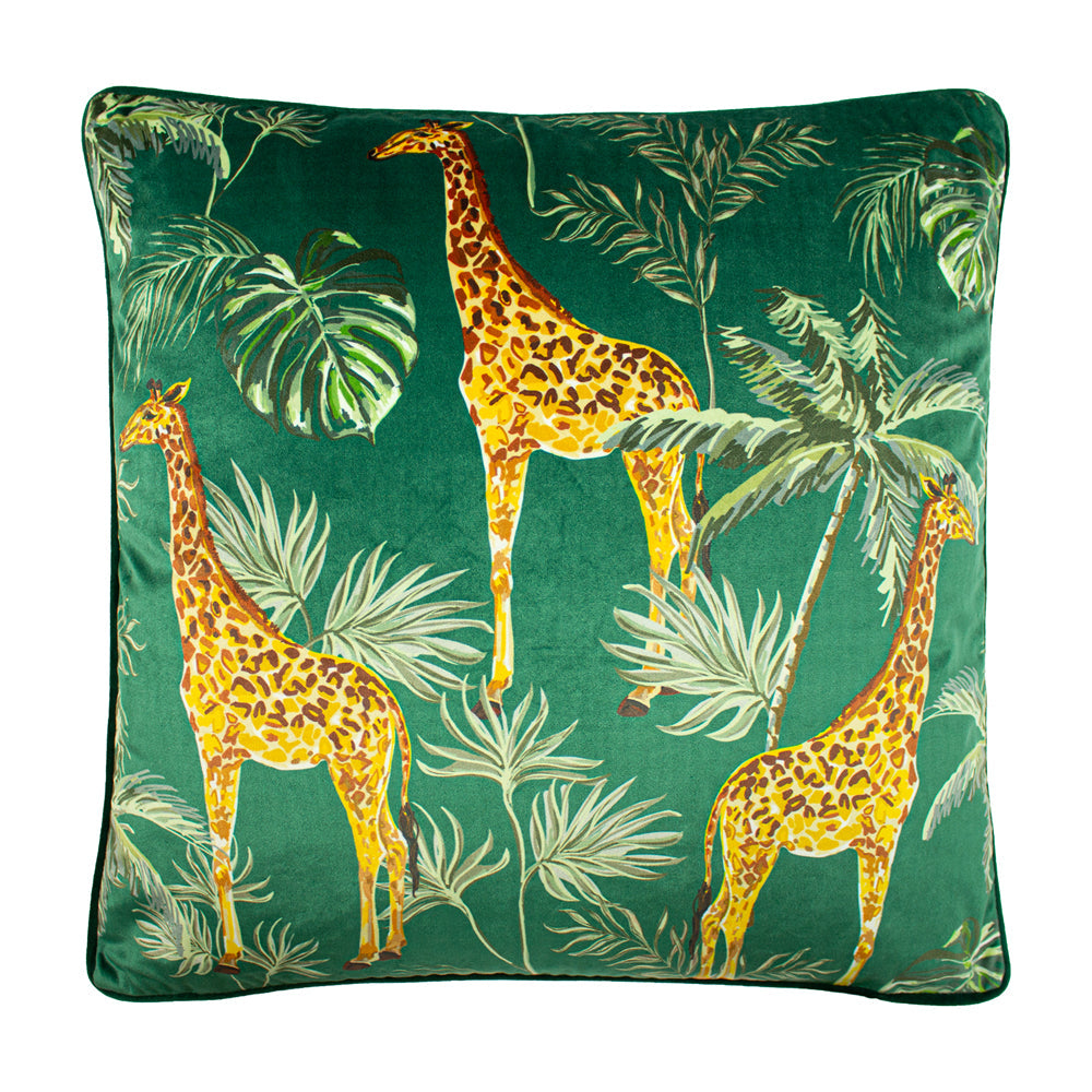 Giraffe Palm Velvet Cushion