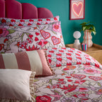 Glass Hearts Printed Duvet Cover Set
