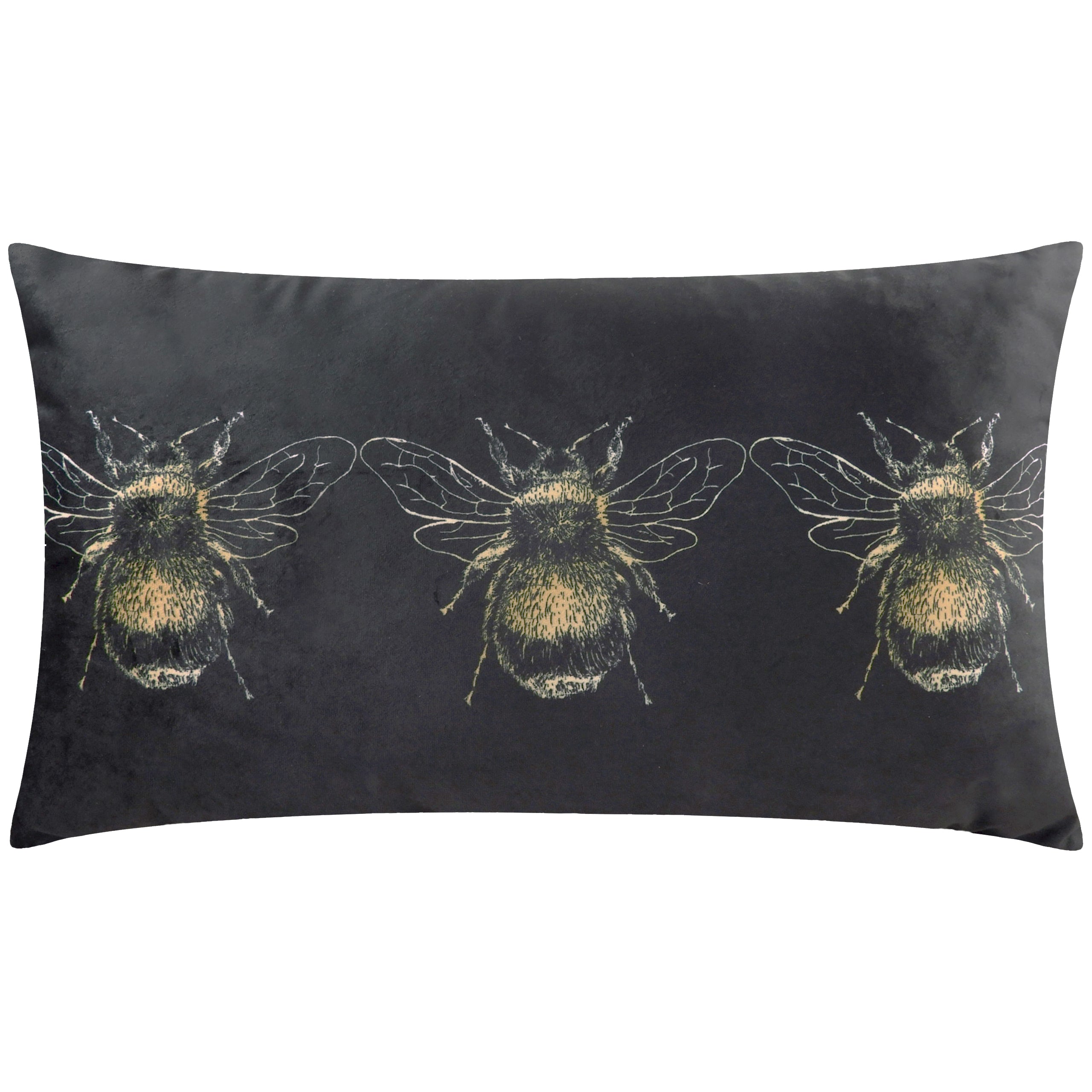 Gold Bee Rectangular Velvet Cushion