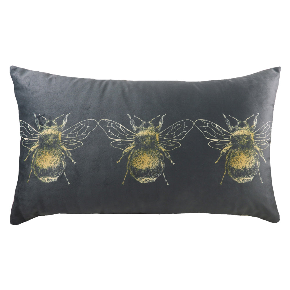 Gold Bee Rectangular Velvet Cushion