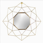 Gold Geo 60cm Round Circular Wall Mirror