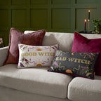 Good Witch Embroidered Velvet Cushion