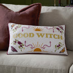 Good Witch Embroidered Velvet Cushion