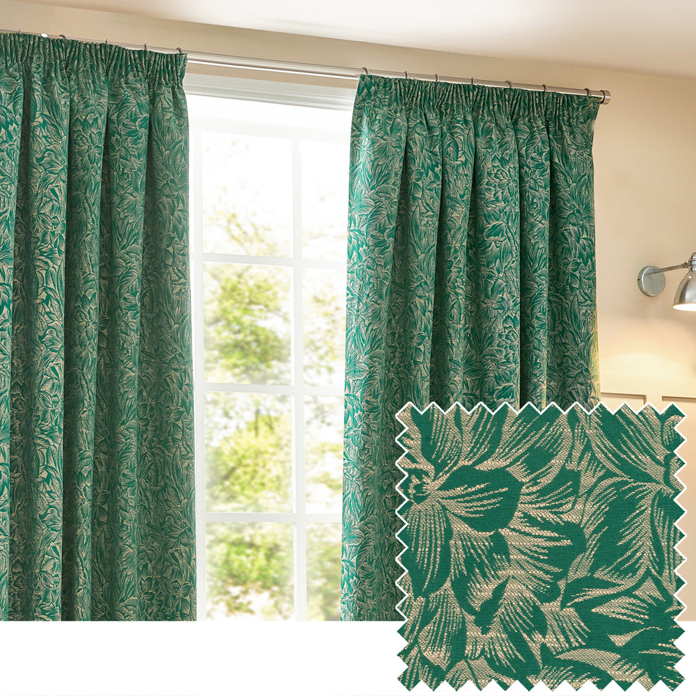 Grantley Jacquard Pencil Pleat Curtains