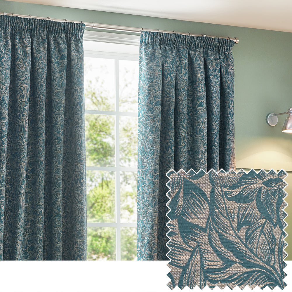 Grantley Jacquard Pencil Pleat Curtains