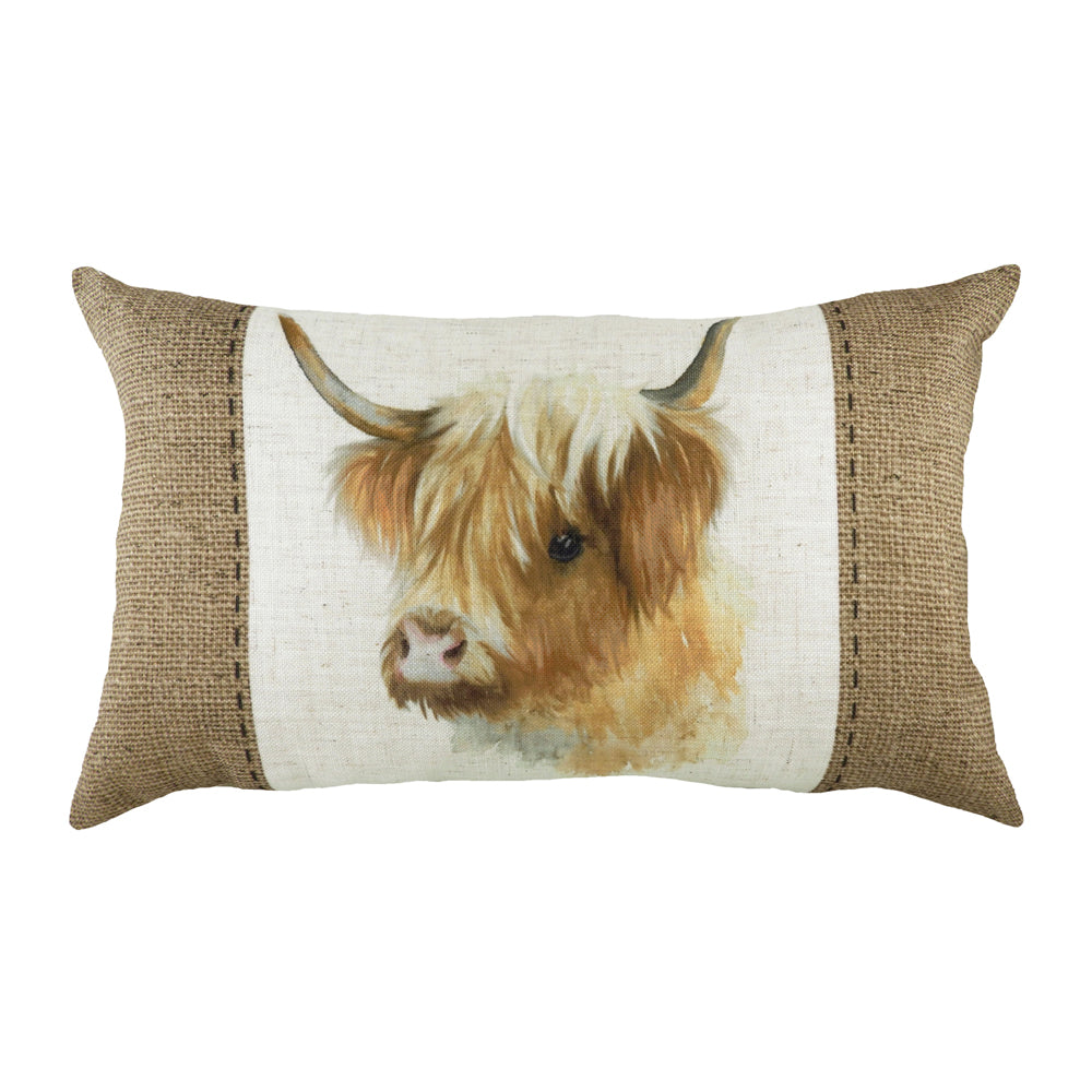 Hessian Cow Rectangular Cushion