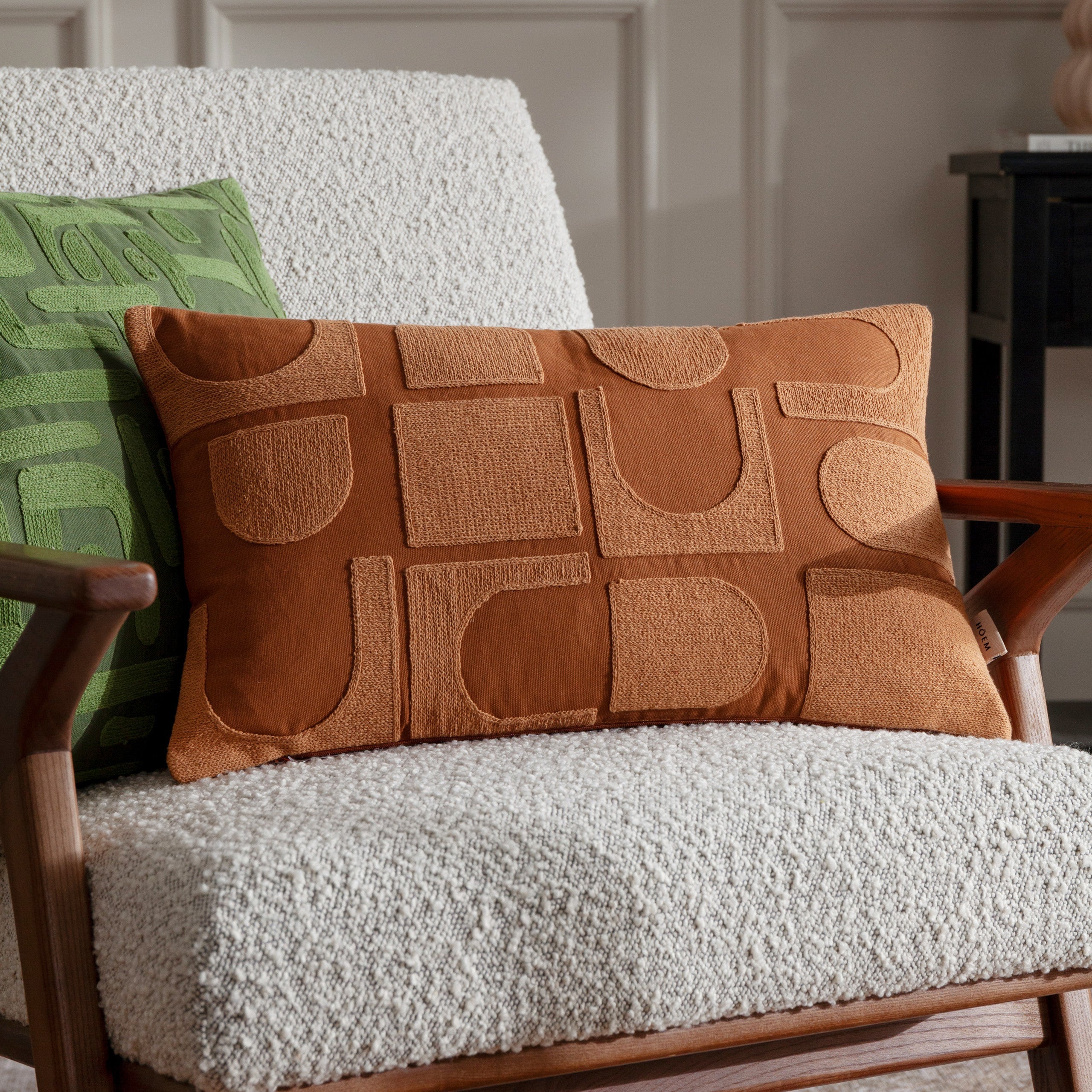 Hallam Embroidered Cotton Cushion