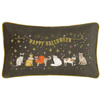 Halloween Pawty Embroidered Velvet Cushion