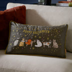 Halloween Pawty Embroidered Velvet Cushion