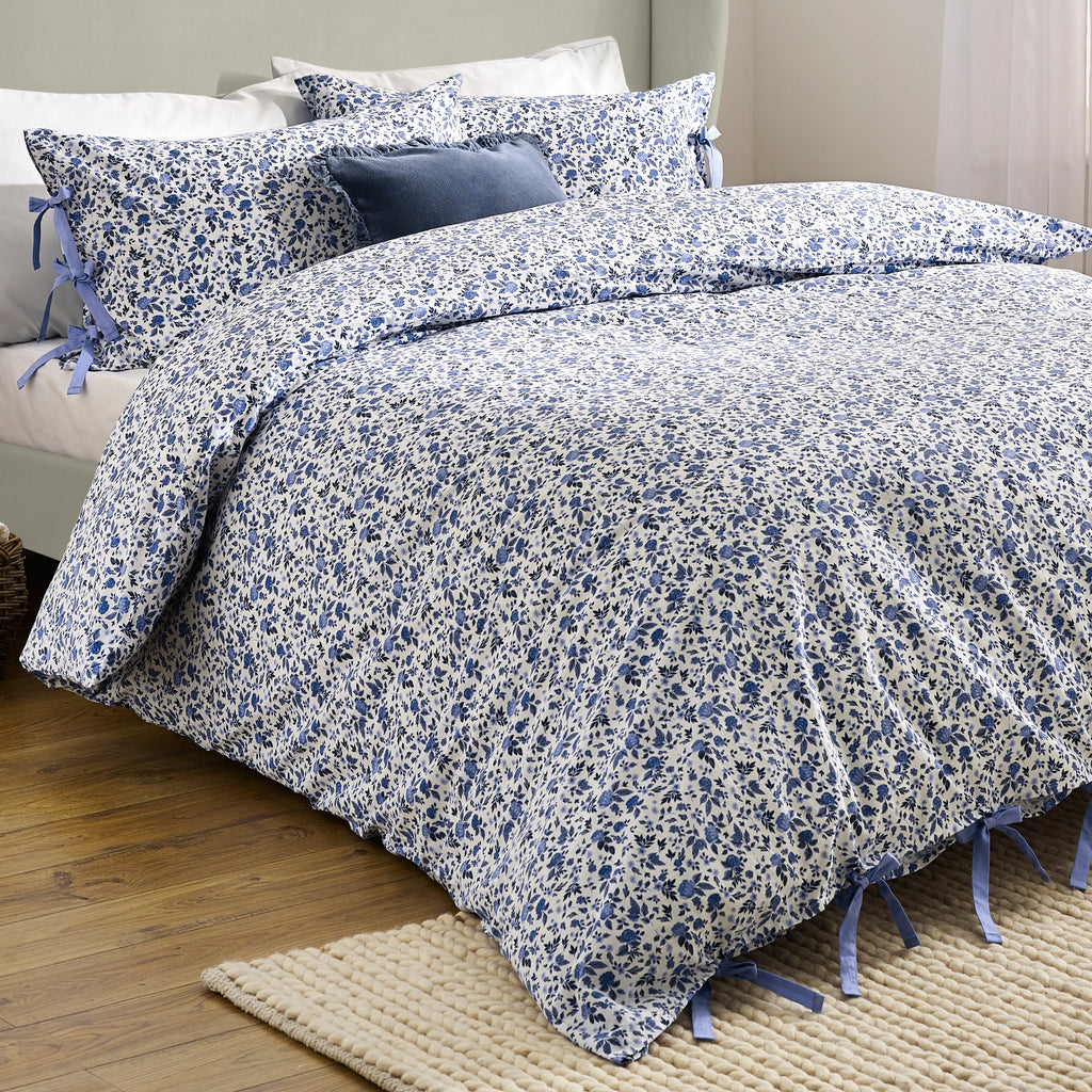 Hannah Floral 100% Cotton Duvet Cover Set