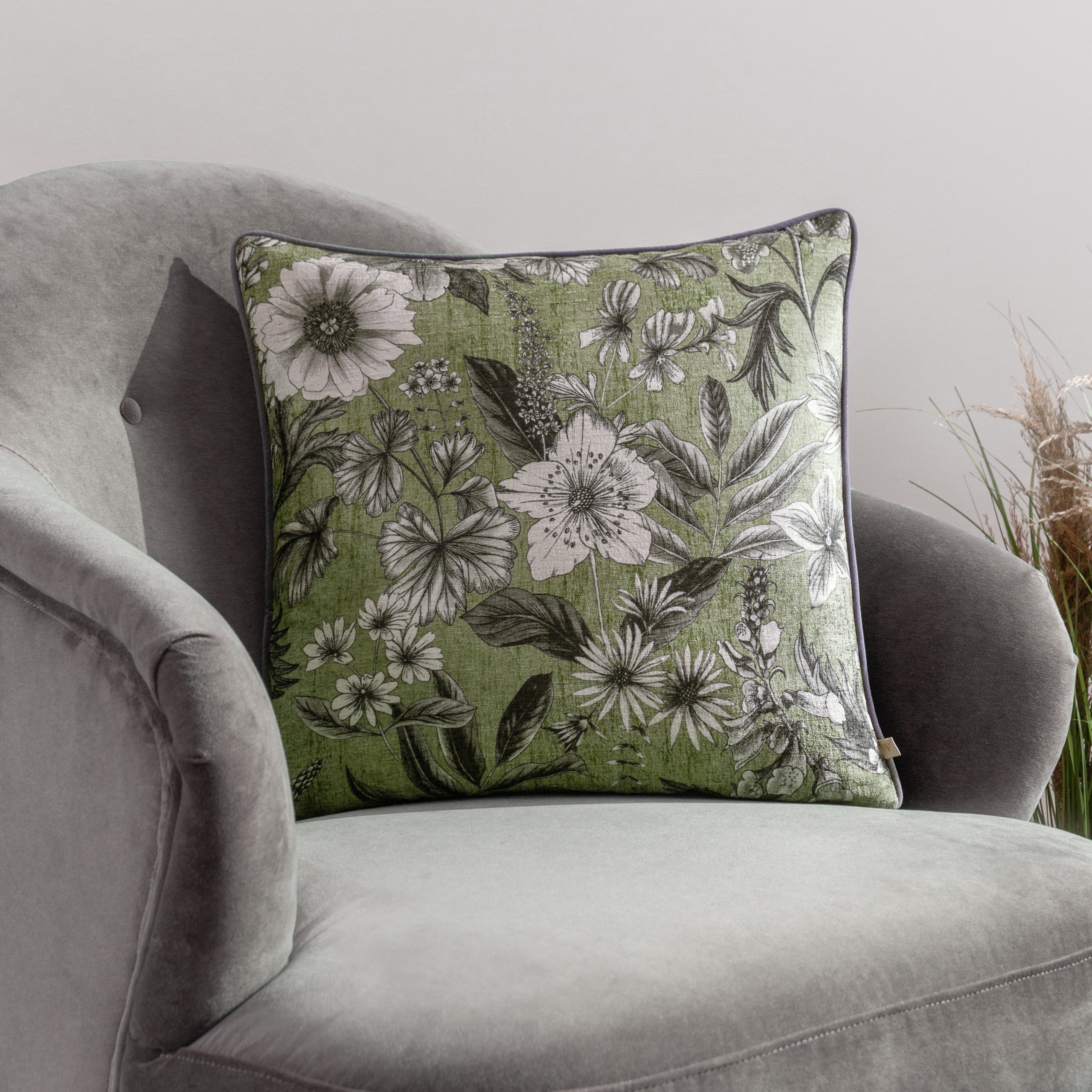 Harlington Botany Floral Piped Cushion