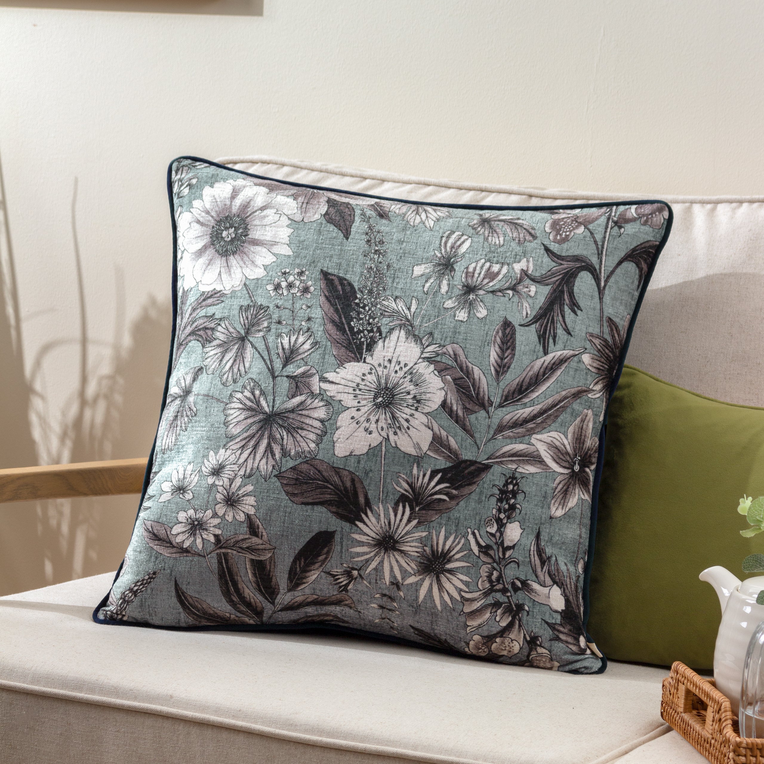 Harlington Botany Floral Piped Cushion