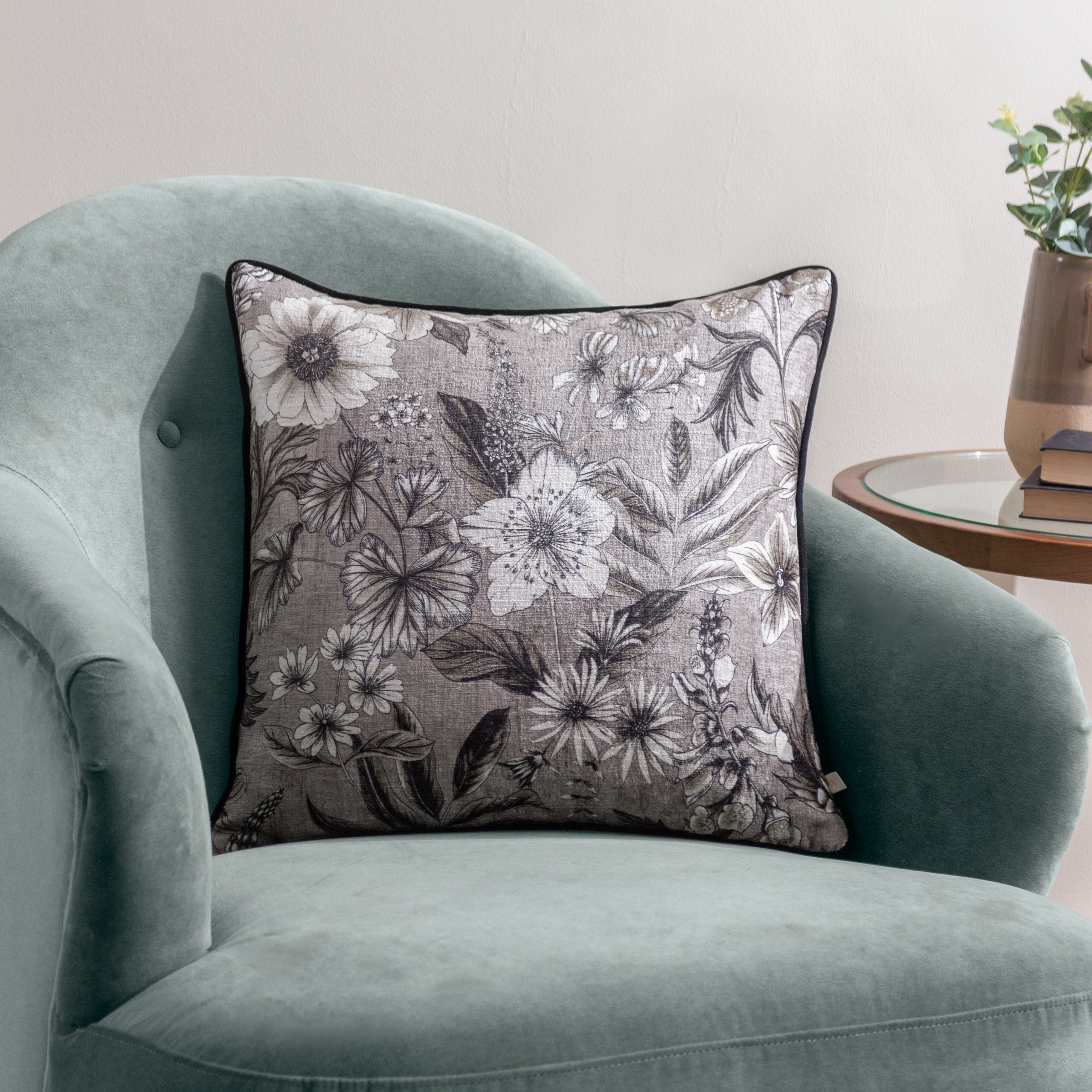 Harlington Botany Floral Piped Cushion