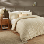 Harrison Stripe Tufted Soft Touch Duvet Cover Set