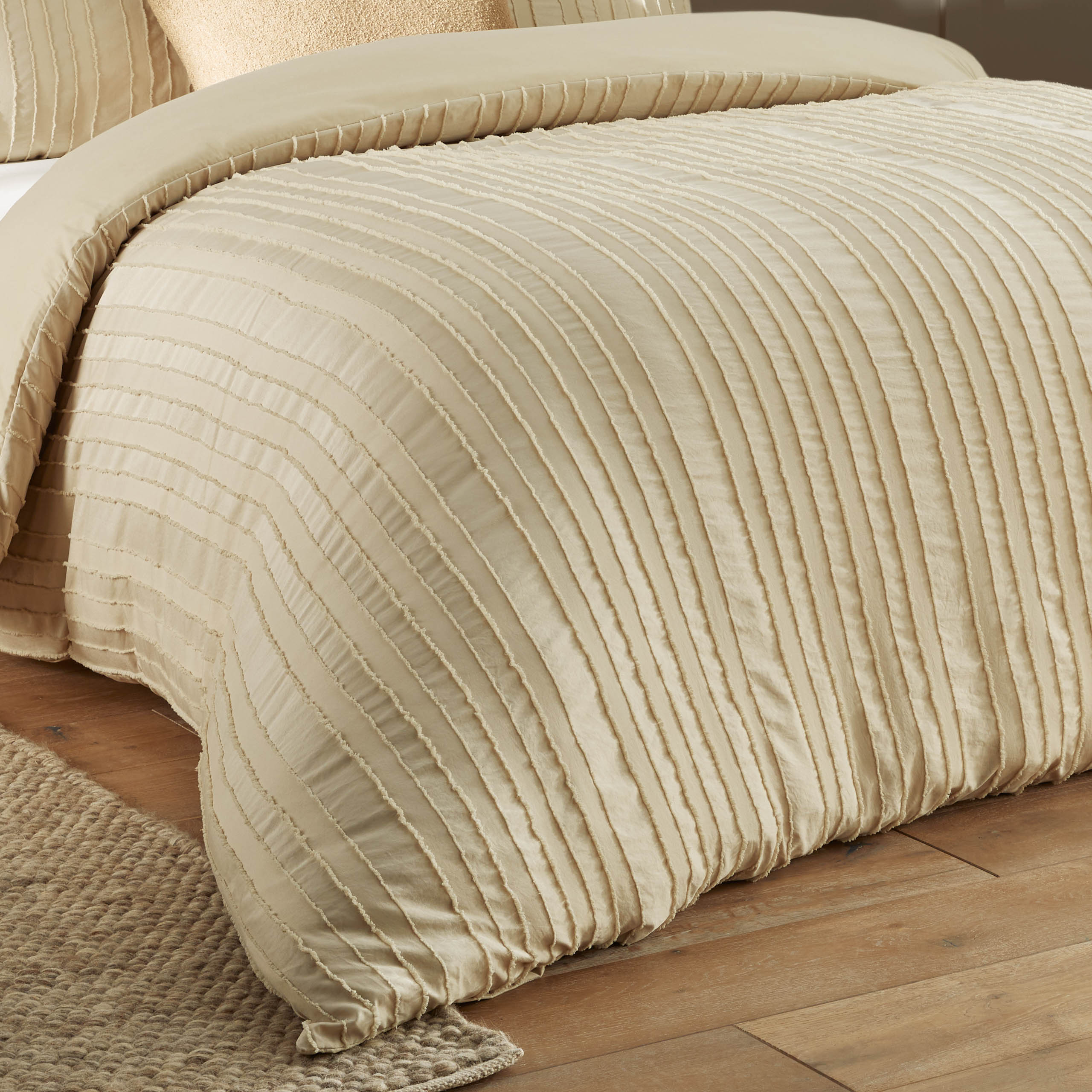 Harrison Stripe Tufted Soft Touch Duvet Cover Set