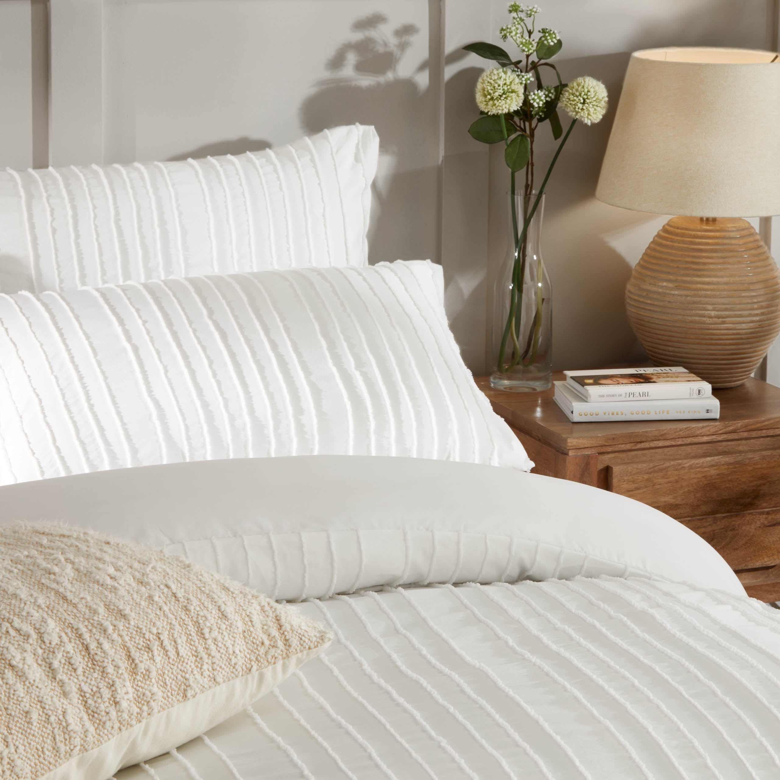 Harrison Stripe Tufted Soft Touch Duvet Cover Set